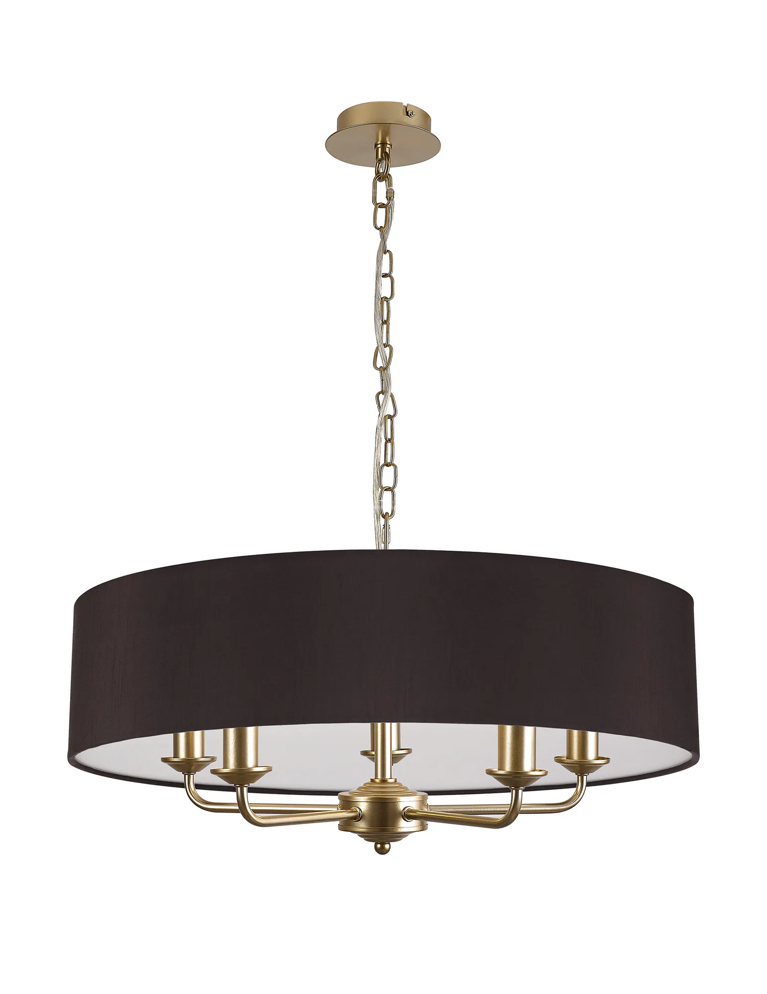 Banyan 60cm 5 Light Pendant Champagne Gold; Black DK0948  Deco Banyan CG BL